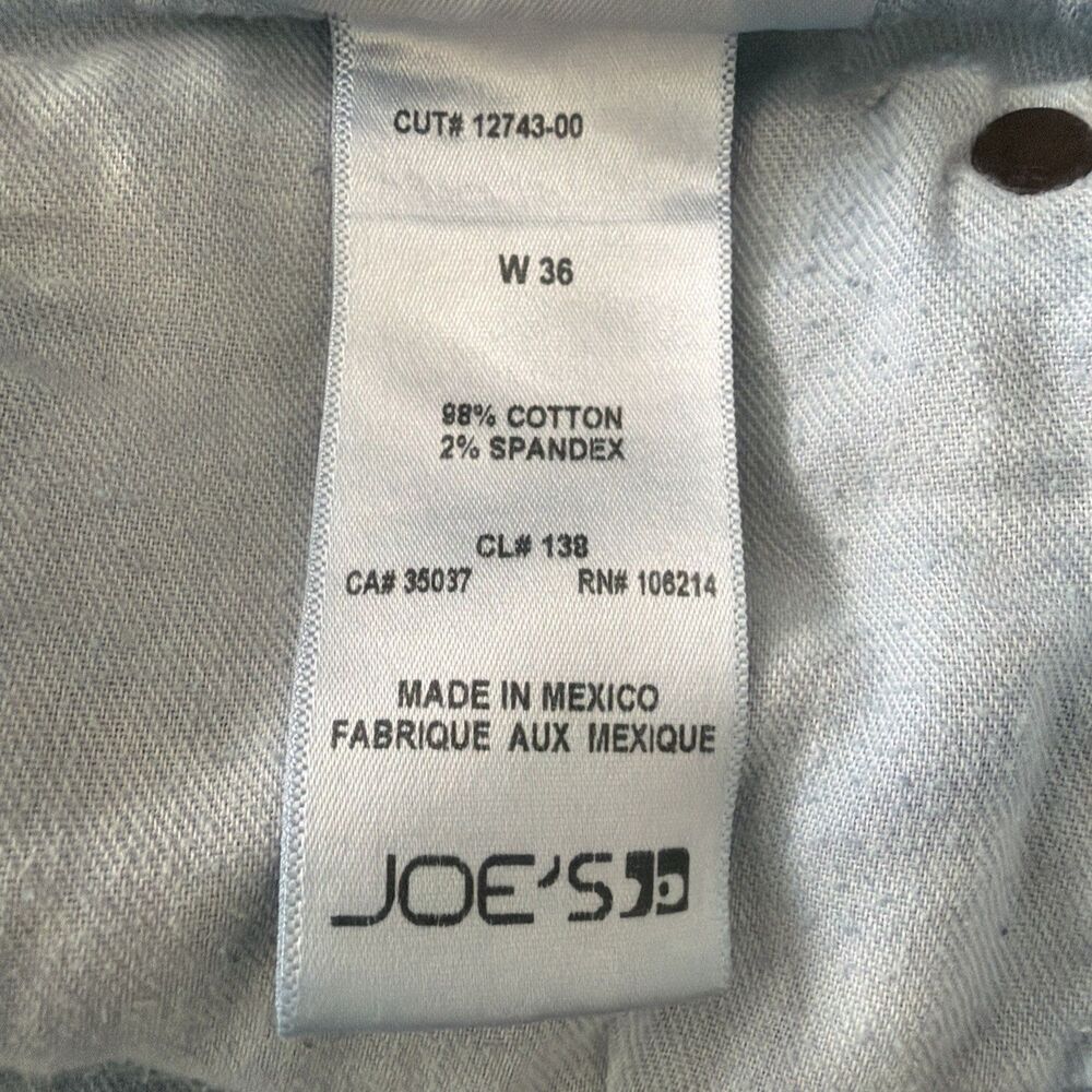 Joes Jeans Mens 36x31 Brixton Straight Narrow Leg Blue Denim Whiskering Fade EUC - Picture 14 of 16